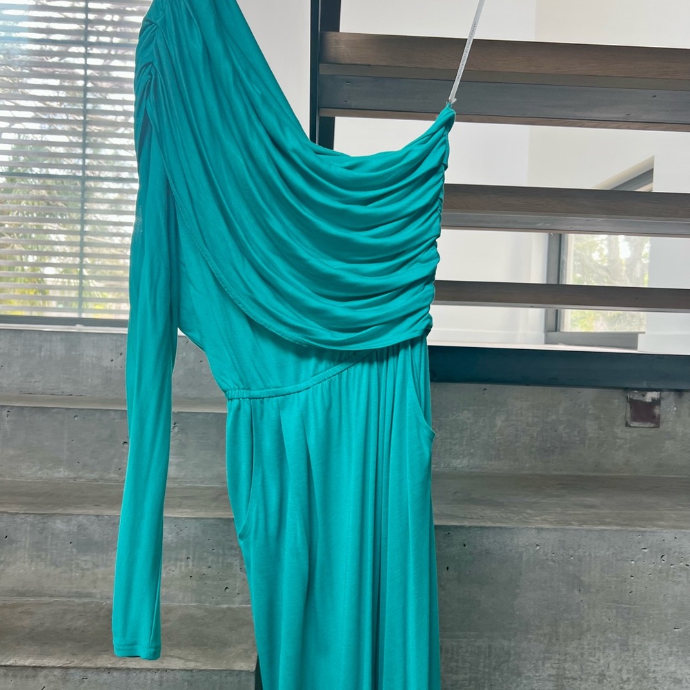 Twelfth Street by Cynthia Vincent Turquoise One-Shoulder Dress